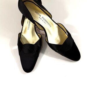 Silvia Fiorentina black satin heels NEW size 6